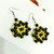 Brinco hippie amarelo preto feminino