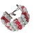 Bracelete Pulseira Branco Rosa Resina