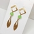 Brinco feminino Dourado Verde Brinco com cristal - VOCÊ PODE Bijuterias