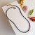 gargantilha unissex de miçangas azul brilhante Choker