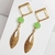 Brinco feminino Dourado Verde Brinco com cristal - comprar online