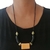 Colar longo de resina preto coral feminino VOCÊ PODE Bijuterias - loja online