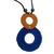 Imagem do Colar feminino crochê azul laranja VOCÊ PODE Bijuterias