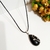 colar longo feminino pedra natural preta - comprar online