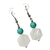 Brinco de madrepérola feminino Brinco verde e branco - comprar online
