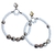 Brinco feminino Argola Miçangas Branco metal - comprar online