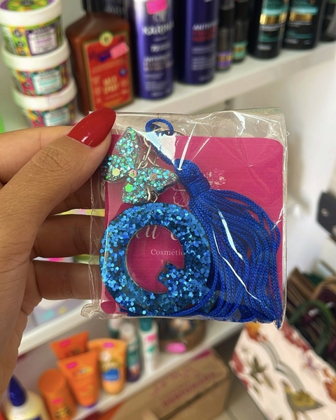Chaveiro Q azul - comprar online
