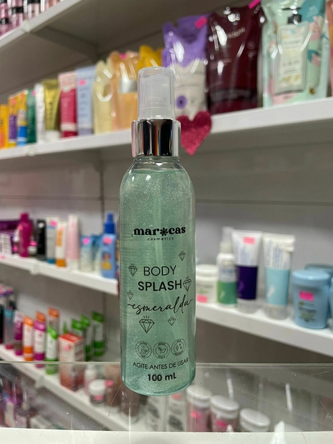 Body Splash com partículas de brilho Marocas Cosmetics 100ml ESMERALDA - comprar online