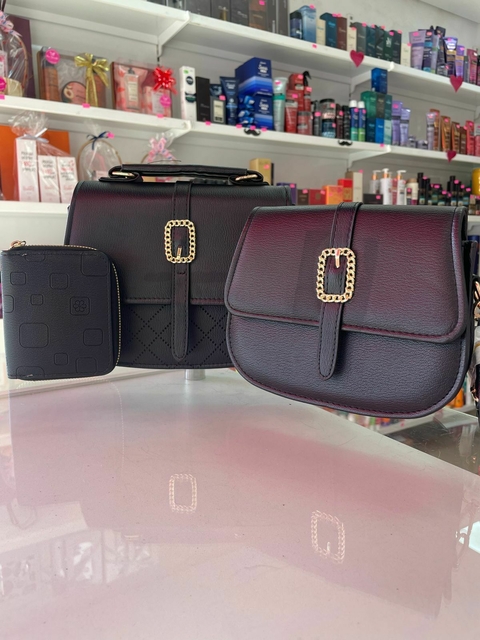 KIT 2 BOLSAS + CARTEIRA JULIA PRETA - comprar online