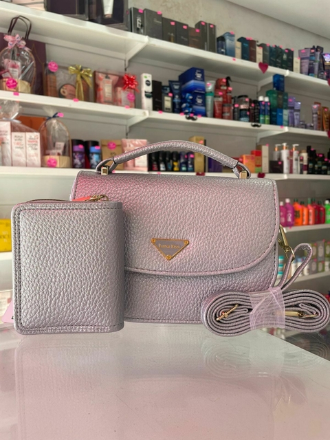 KIT BOLSA + CARTEIRA LUIZA PRATA