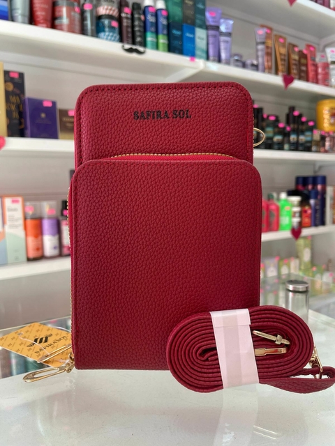 BOLSA PORTA CELULAR 2 ZÍPERES ANA VINHO - comprar online