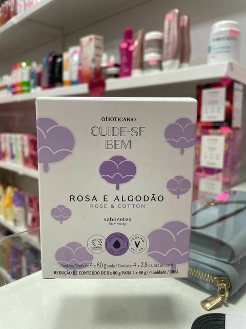 Sabonetes Cuide-se Bem Rosa e Algodão 4x80g - comprar online