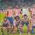 Time do Club Atlético de Madrid com os jogadores com a camisa do ano 2004/2005