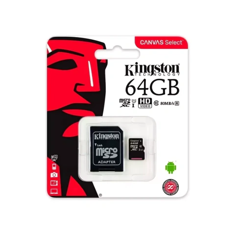 Tarjeta de Memoria Kingston 64GB con Adaptador SD