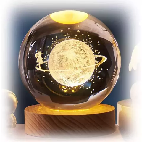 Luminária LED Globo 3D Sistema Solar em Cristal - comprar online