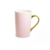 Caneca Rosa Importada com Alça Dourada