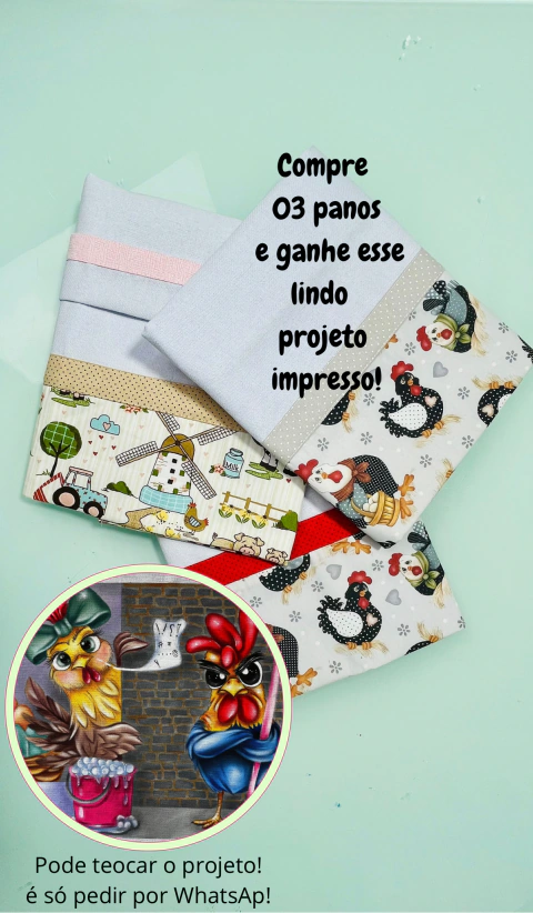 Kit pano de copa barrado 03 unidades da Estilotex! Compre e ganhe projeto impresso