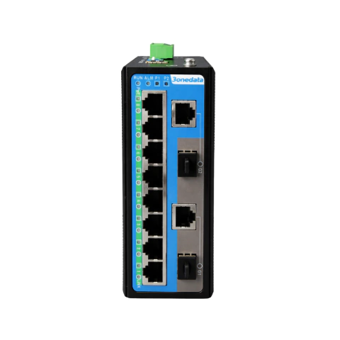 Switch Industrial Gerenciável 8 Portas RJ45 Ethernet Poe + 2 Portas Gigabit Combo IES6210