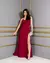 Vestido Festa Longo Decote Cruzado com Alcinha e Fenda Marsala na internet
