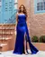 Vestido Festa Longo Sereia Drapeado com Faixa Solta Azul Royal na internet