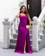 Vestido Festa Longo Sereia Drapeado com Faixa Solta Roxo