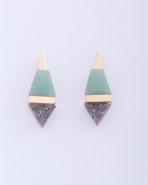 Brinco Triângulo Dourado Arquitetura Moderna Pequeno