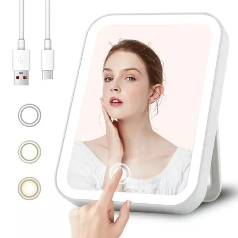 Espelho de Maquiagem LED Recarregável