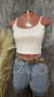 Imagem do Cropped canelado forrado com alça fina