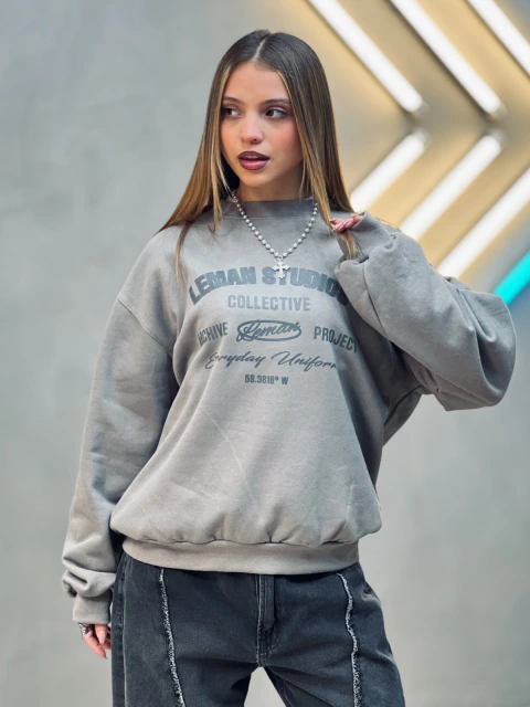 CREWNECK PITCHER GRIS