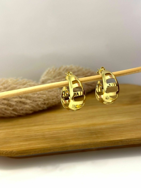 Brinco Argola Banhada a Ouro 18K _Love In Gold