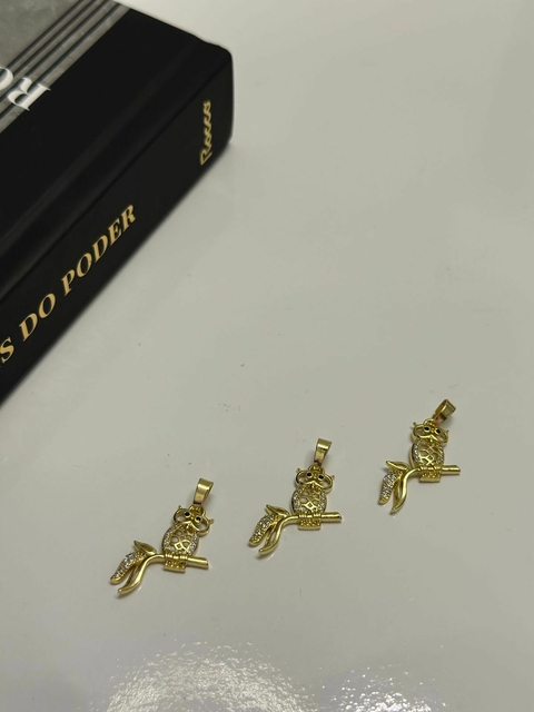Pingente Coruja Banhado a Ouro 18k_ Love In Gold