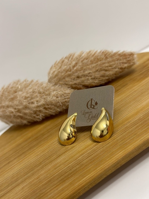Brinco Gota Banhada a Ouro 18k _ Love In Gold