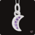 Pingente Prat Lua Pequeno Zirconia Lilas