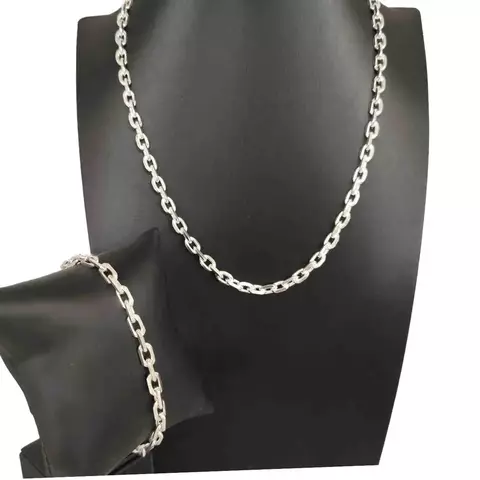 Conjunto CARTIER cadeado 4mm 70cm + pulseira - comprar online