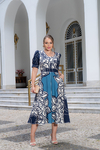 Vestido Max em crepe Rayon estampado Kauly