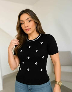 Blusa Tricô Bordada na internet