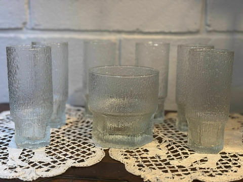 6 Vasos Trago Largo de Diseño con Hielera