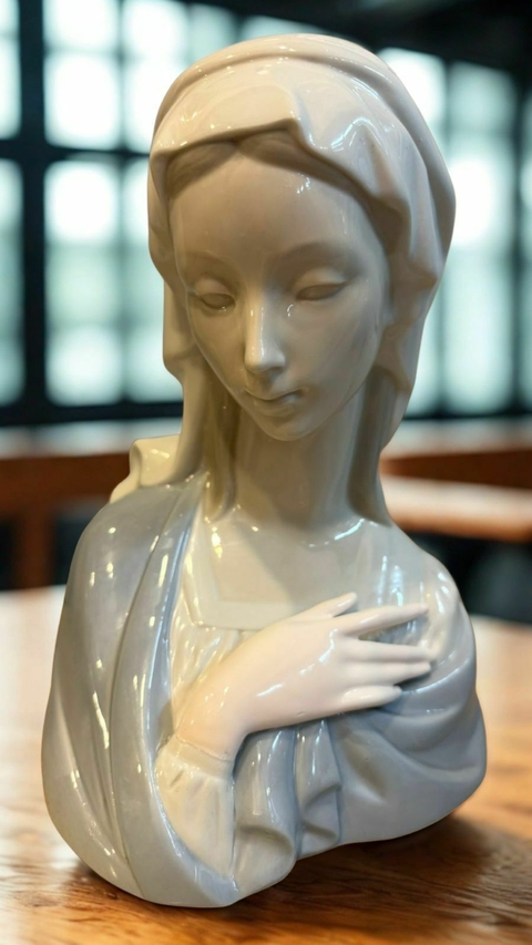 Figura Lladró Virgen en Porcelana – Devoción y Arte en una Pieza Única
