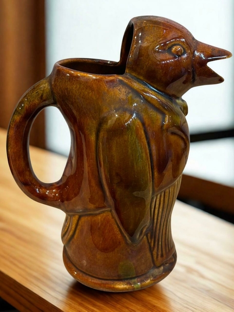 Pingüino de Cerámica Colonial – Jarra Escultura Vintage