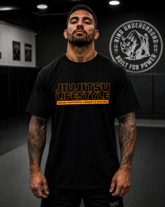 Camiseta Jiu-Jitsu Lifestyle Preta | 100% Algodão Premium | Rino Underground