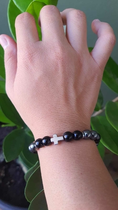Pulseira de Ônix e Hematita - Proteção na internet