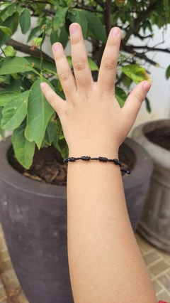 Pulseira 7 Nós Preta - Força e Poder