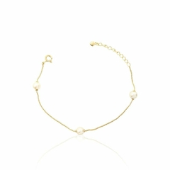 PULSEIRA PÉROLAS BANHADO A OURO