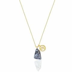 COLAR PINGENTE SIGNO VIRGEM PEDRA NATURAL BANHADO A OURO - comprar online