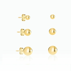 BRINCO TRIO BOLA DOURADA BANHADO A OURO - comprar online
