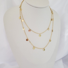 COLAR MEDALHINHAS LISAS BANHADO A OURO - 45CM - comprar online
