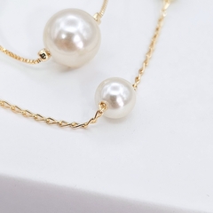 COLAR ESFERA PÉROLAS 12MM BANHADO A OURO - OURO - 45CM na internet