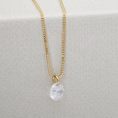 COLAR VENEZIANA FINA PONTO DE LUZ BANHADO A OURO - OURO - 45CM na internet