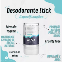 Desodorante Cristal Stick Vegano 120g Alva na internet