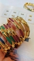Pulseira dourada couro